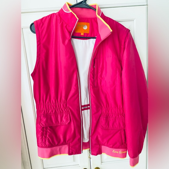 King Gibson Pink Insulated puffy coat Vest Removable sleeves Women's XS Golf - Picture 3 of 12